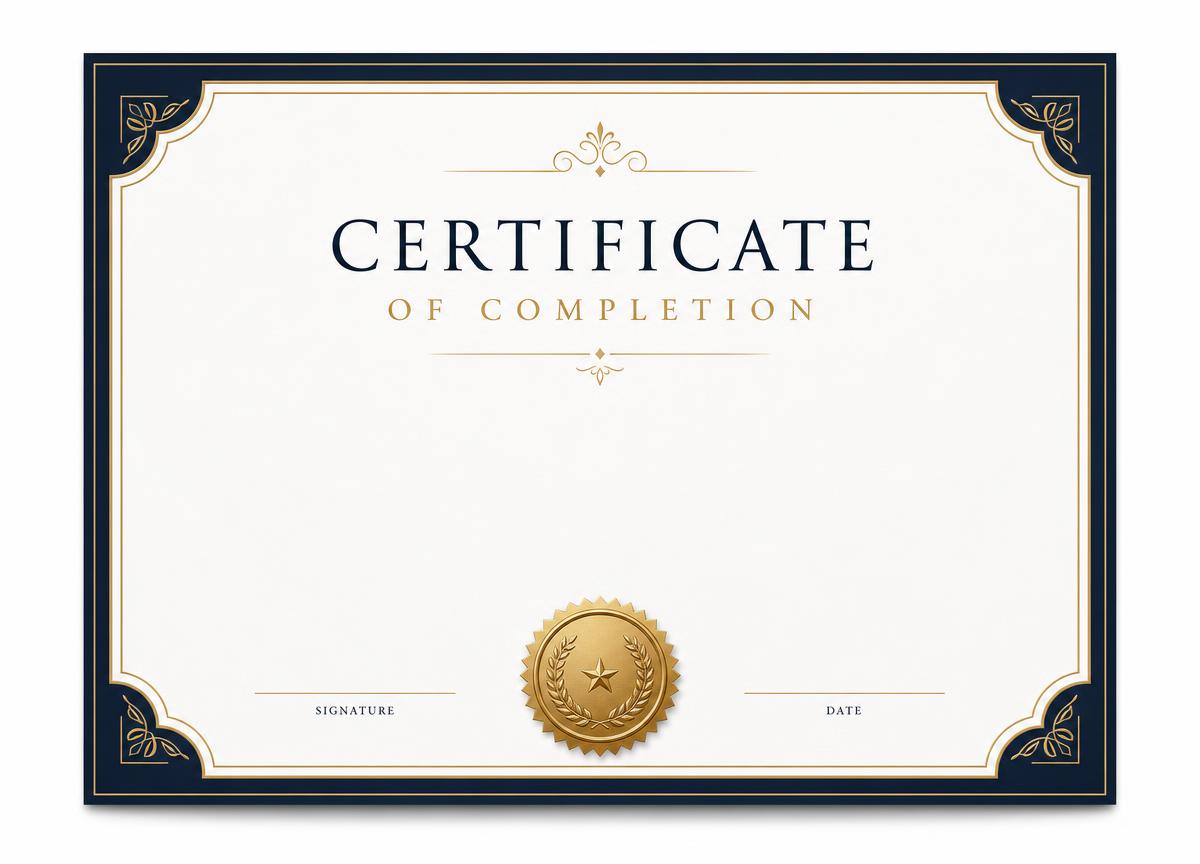 Preview of the 247FORTIFY360 AI Academy certificate of completion