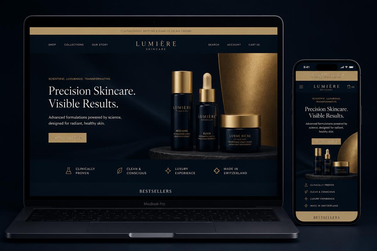 Lumière Skincare website design