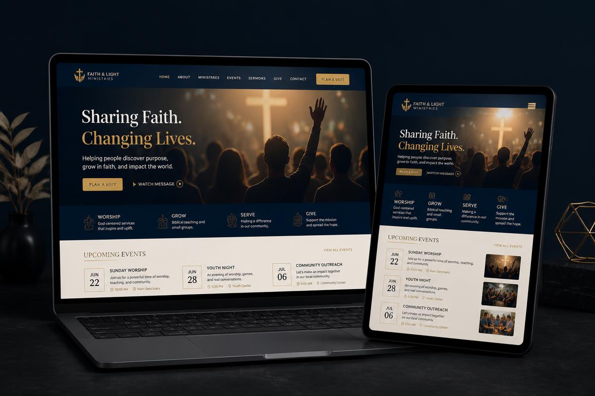 Faith & Light Ministries website design